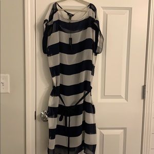 Nautica striped sheer dress with full lining